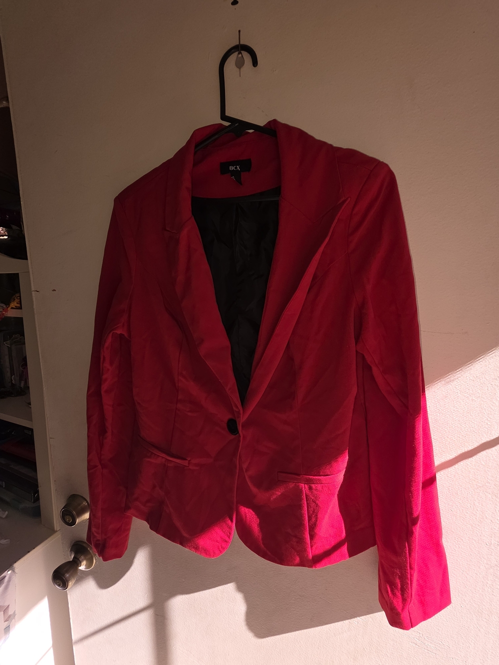 BCX Bright Red Single-Button Blazer